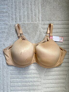 Cacique The Curve Icon Perfect Coverage Bra 46D Nude Beige New With Tags